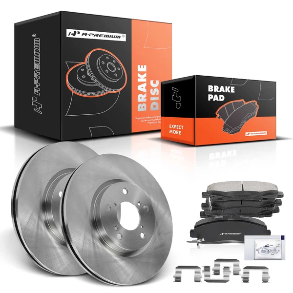 Disc Brake Rotors and Ceramic Pads Kit, 6 Pcs, Front Driver & Passenger, A-Premium, APBRPR900
