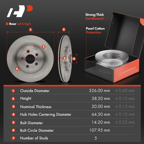 Disc Brake Rotors and Ceramic Pads Kit, 12 Pcs, Front & Rear, A-Premium, APBRPR1949
