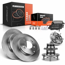 8 Pcs Rear Disc Brake Rotors & Ceramic Brake Pads & Hub Bearings for 2011-2015 Kia Optima