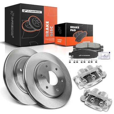 8 Pcs Front Disc Brake Rotors & Ceramic Brake Pads & Brake Calipers