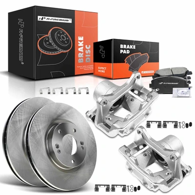 8 Pcs Front Disc Brake Rotors & Ceramic Brake Pads & Brake Calipers