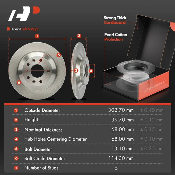 Disc Brake Rotors and Ceramic Pads Kit, 12 Pcs, Front & Rear, A-Premium, APBRPR1657