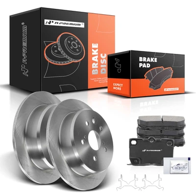 2006-2013 Lexus IS250 Disc Brake Rotors and Ceramic Pads Kit, 6 Pcs, Rear Driver & Passenger, A-Premium, APBRPR911