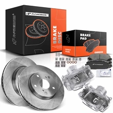 8 Pcs Front Disc Brake Rotors & Ceramic Brake Pads & Brake Calipers for 2013-2018 Toyota RAV4