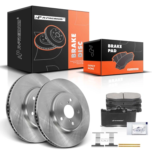 Disc Brake Rotors and Ceramic Pads Kit, 6 Pcs, Front Driver & Passenger, A-Premium, APBRPR913