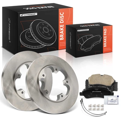 6 Pcs Rear Disc Brake Rotors & Ceramic Brake Pads