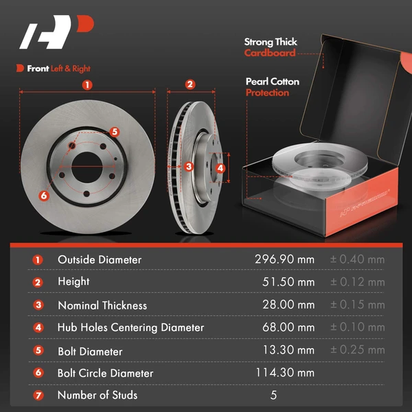 Disc Brake Rotors and Ceramic Pads Kit, 12 Pcs, Front & Rear, A-Premium, APBRPR1659