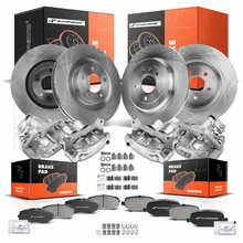 16 Pcs Front & Rear Disc Brake Rotors & Ceramic Brake Pads & Brake Calipers for 2011-2015 Lincoln MKX