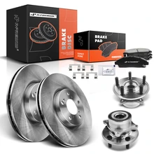 8 Pcs Front Disc Brake Rotors & Ceramic Brake Pads & Hub Bearings