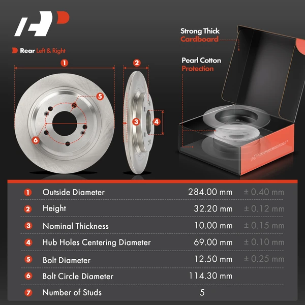 Disc Brake Rotors and Ceramic Pads Kit, 12 Pcs, Front & Rear, A-Premium, APBRPR2012