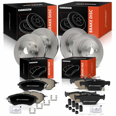 Disc Brake Rotors and Ceramic Pads Kit, 12 Pcs, Front & Rear, A-Premium, APBRPR1665