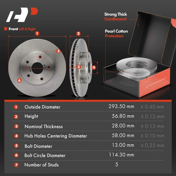 Disc Brake Rotors and Ceramic Pads Kit, 12 Pcs, Front & Rear, A-Premium, APBRPR1665