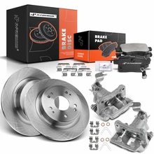 8 Pcs Rear Disc Brake Rotors & Pads + Brake Caliper