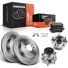 8 Pcs Rear Disc Brake Rotors & Ceramic Brake Pads & Hub Bearings