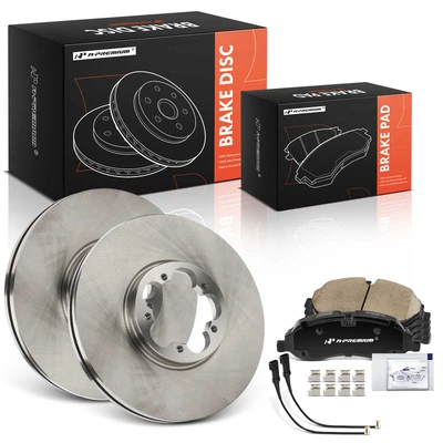 6 Pcs Front Disc Brake Rotors & Ceramic Brake Pads