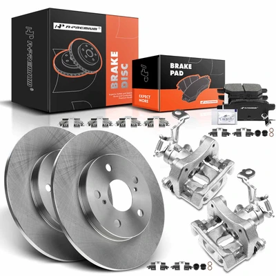 8 Pcs Rear Disc Brake Rotors & Ceramic Brake Pads & Brake Calipers