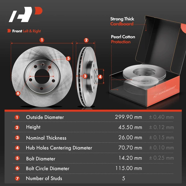 Disc Brake Rotors and Ceramic Pads Kit, 12 Pcs, Front & Rear, A-Premium, APBRPR1957