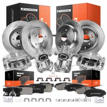 16 Pcs Front & Rear Disc Brake Rotors & Ceramic Brake Pads & Brake Calipers