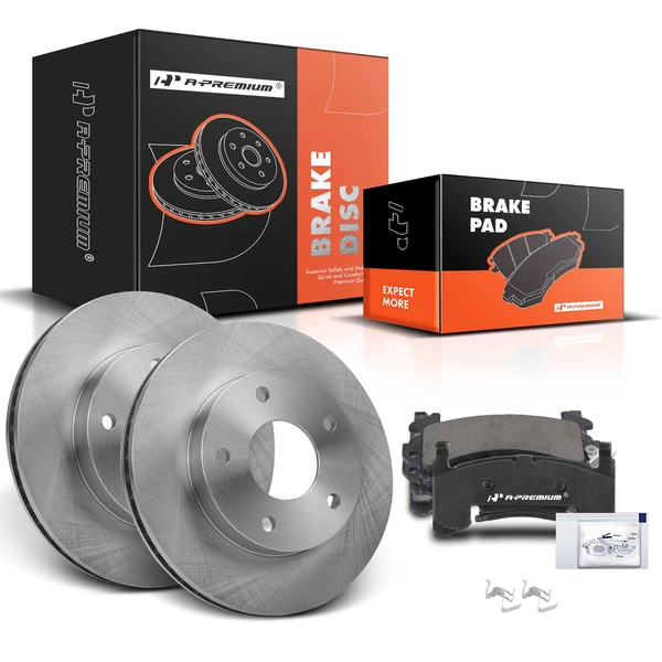 1983-1994 Chevrolet S10 Blazer Disc Brake Rotors and Ceramic Pads Kit, 6 Pcs, Front Driver & Passenger, A-Premium, APBRPR928