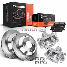8 Pcs Rear Disc Brake Rotor & Pads + Brake Caliper