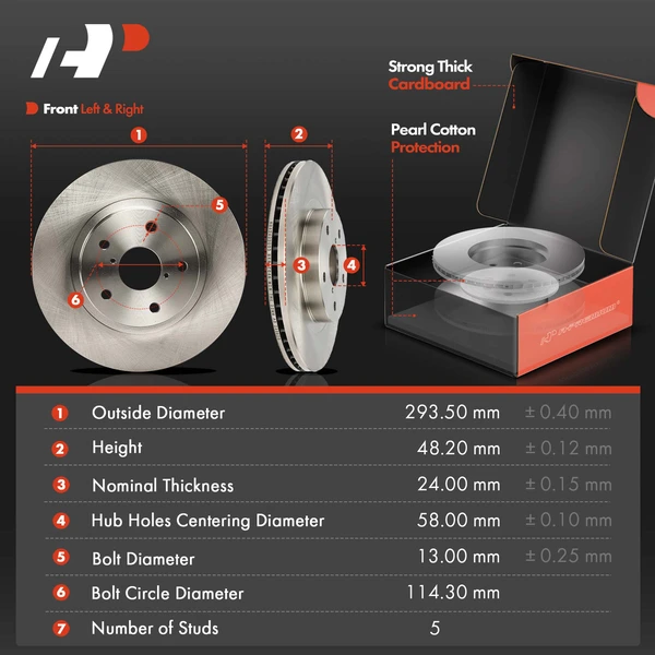 Disc Brake Rotors and Ceramic Pads Kit, 12 Pcs, Front & Rear, A-Premium, APBRPR1961