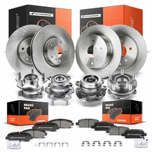 16 Pcs Front & Rear Disc Brake Rotors & Ceramic Brake Pads & Hub Bearings