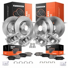 16 Pcs Front & Rear Disc Brake Rotors & Ceramic Brake Pads & Brake Calipers for Nissan Murano 2012