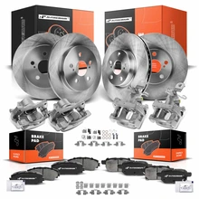 16 Pcs Front & Rear Disc Brake Rotors & Ceramic Brake Pads & Brake Calipers