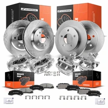 16 Pcs Front & Rear Disc Brake Rotors & Ceramic Brake Pads & Brake Calipers for 2011-2013 Chevrolet Impala