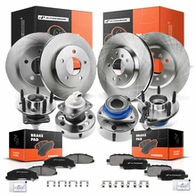 16 Pcs Front & Rear Disc Brake Rotors & Ceramic Brake Pads & Hub Bearings for 2011-2013 Chevrolet Impala