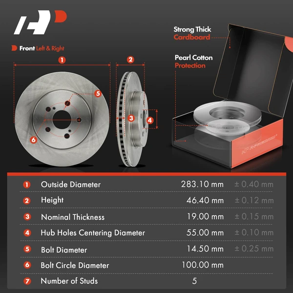 Disc Brake Rotors and Ceramic Pads Kit, 12 Pcs, Front & Rear, A-Premium, APBRPR1674