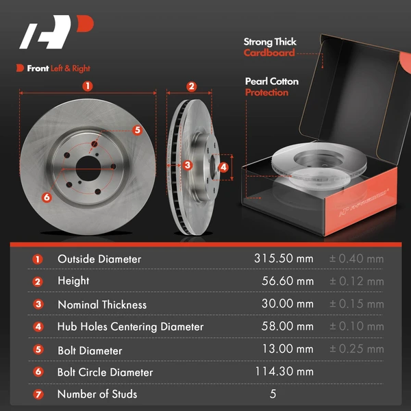 Disc Brake Rotors and Ceramic Pads Kit, 12 Pcs, Front & Rear, A-Premium, APBRPR1682