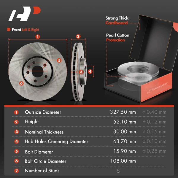 Disc Brake Rotors and Ceramic Pads Kit, 12 Pcs, Front & Rear, A-Premium, APBRPR1678