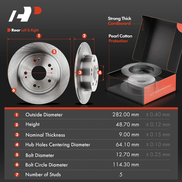 Disc Brake Rotors and Ceramic Pads Kit, 12 Pcs, Front & Rear, A-Premium, APBRPR1969