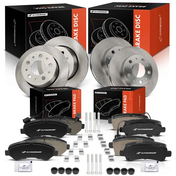 Disc Brake Rotors and Ceramic Pads Kit, 12 Pcs, Front & Rear, A-Premium, APBRPR1971