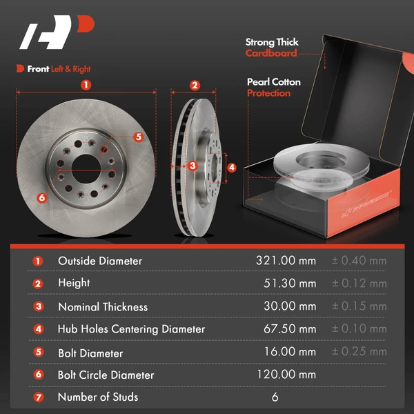 Disc Brake Rotors and Ceramic Pads Kit, 12 Pcs, Front & Rear, A-Premium, APBRPR1973