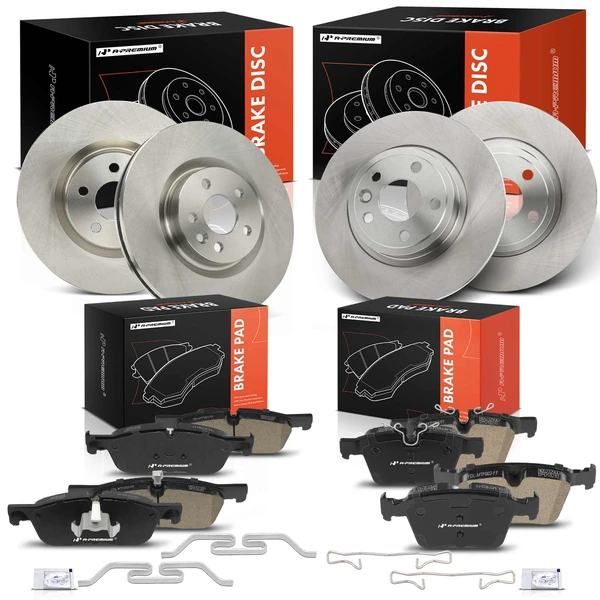 Disc Brake Rotors and Ceramic Pads Kit, 12 Pcs, Front & Rear, A-Premium, APBRPR1970