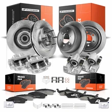 16 Pcs Front & Rear Disc Brake Rotors & Ceramic Brake Pads & Brake Calipers