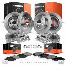 16 Pcs Front & Rear Disc Brake Rotors & Ceramic Brake Pads & Brake Calipers