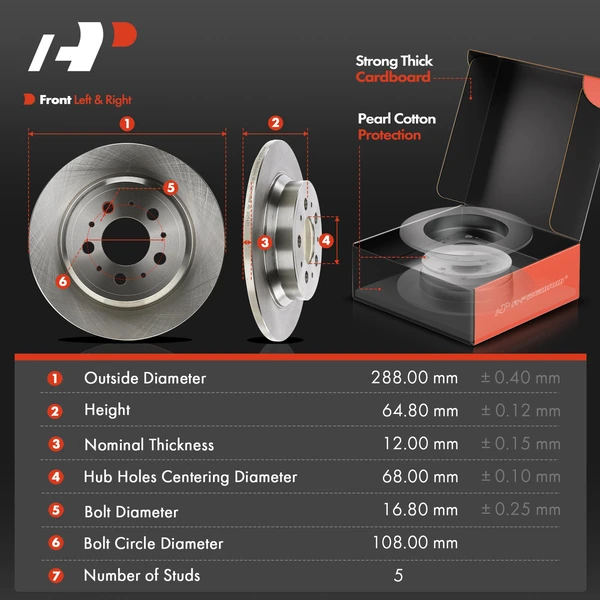 16-PC Brake Rotor + Brake Pad + Brake Caliper, Front & Rear, 1-Piston, A-Premium APBRPR2010