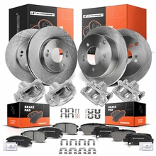 16 Pcs Front & Rear Disc Brake Rotors & Ceramic Brake Pads & Brake Calipers for 2008-2009 Hyundai Sonata