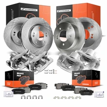 16 Pcs Front & Rear Disc Brake Rotors & Ceramic Brake Pads & Brake Calipers