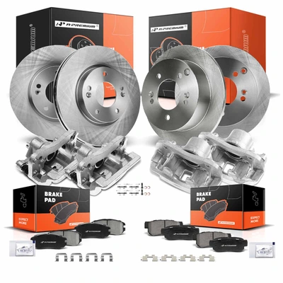 16 Pcs Front & Rear Disc Brake Rotors & Ceramic Brake Pads & Brake Calipers