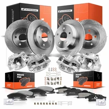 16 Pcs Front & Rear Disc Brake Rotors & Ceramic Brake Pads & Calipers