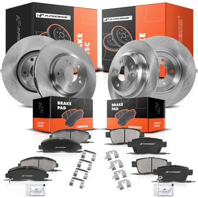 Front & Rear Disc Brake Rotors & Ceramic Brake Pads
