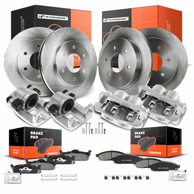 16 Pcs Front & Rear Disc Brake Rotors & Ceramic Brake Pads & Brake Calipers