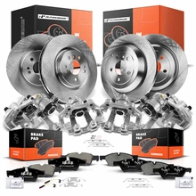 16 Pcs Front & Rear Disc Brake Rotors & Ceramic Brake Pads & Brake Calipers