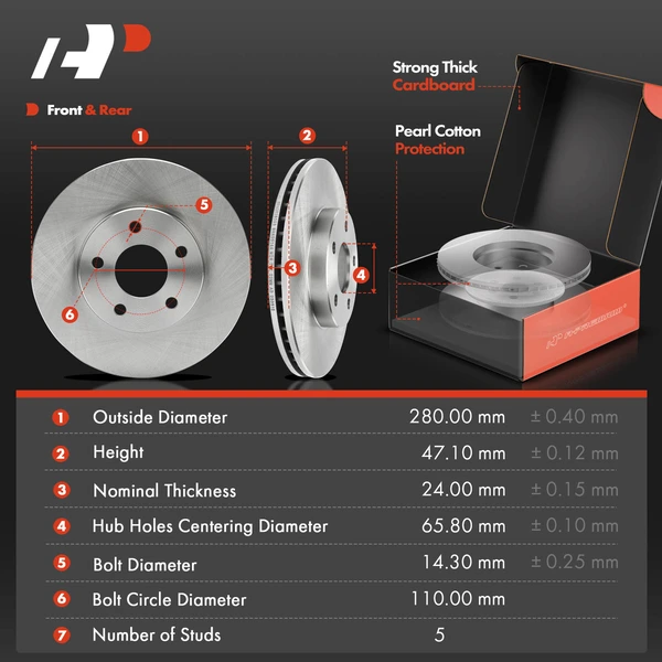 Front Disc Brake Rotors & Pads + Rear Drums & Shoes Kit, 12 Pcs, Front & Rear, A-Premium, APBRPR1988