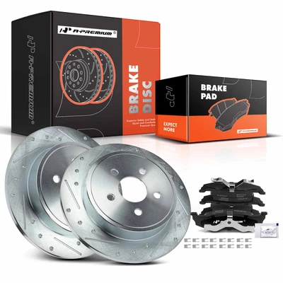 Rear Drilled Rotors & Ceramic Brake Pads