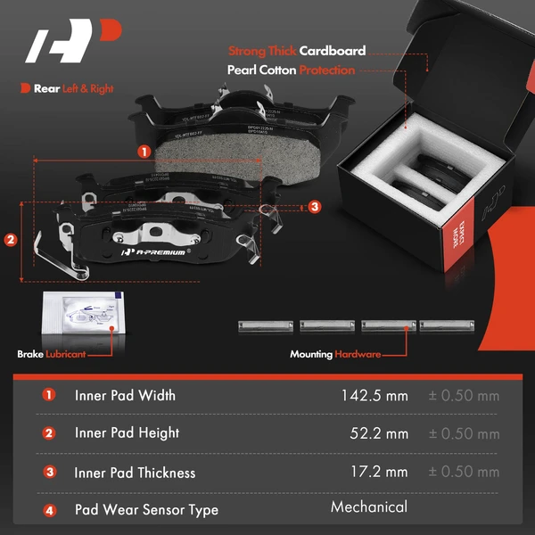2006-2010 Jeep Commander Drilled & Slotted Disc Brake Rotors and Ceramic Pads Kit, 6 Pcs, Rear Driver & Passenger, A-Premium, APBRPS343